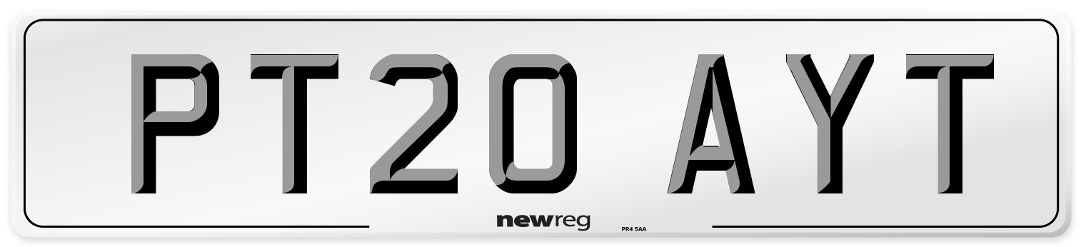 PT20 AYT Number Plate from New Reg
